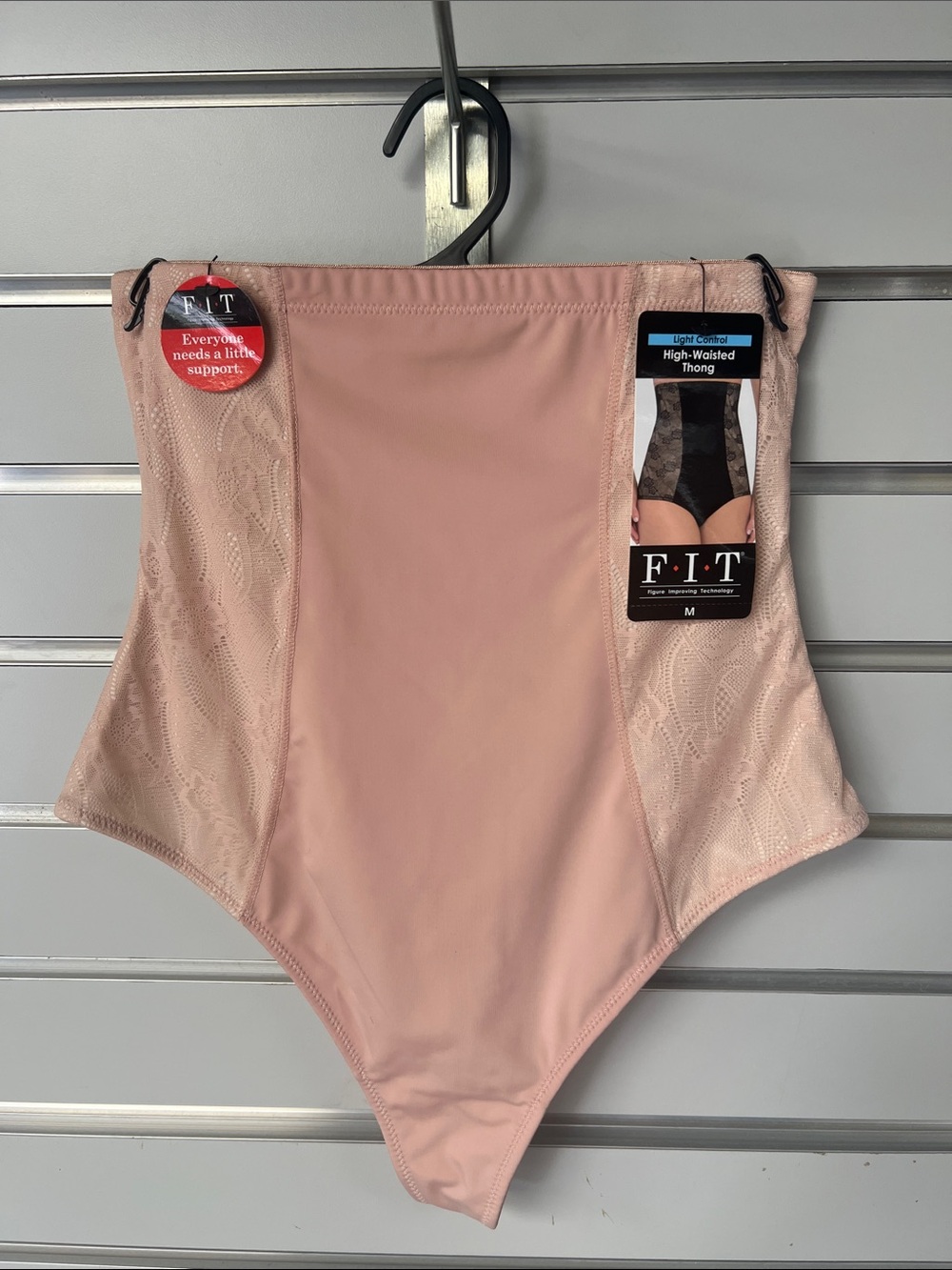 High-Waisted Shaping Thong - Blush Pink